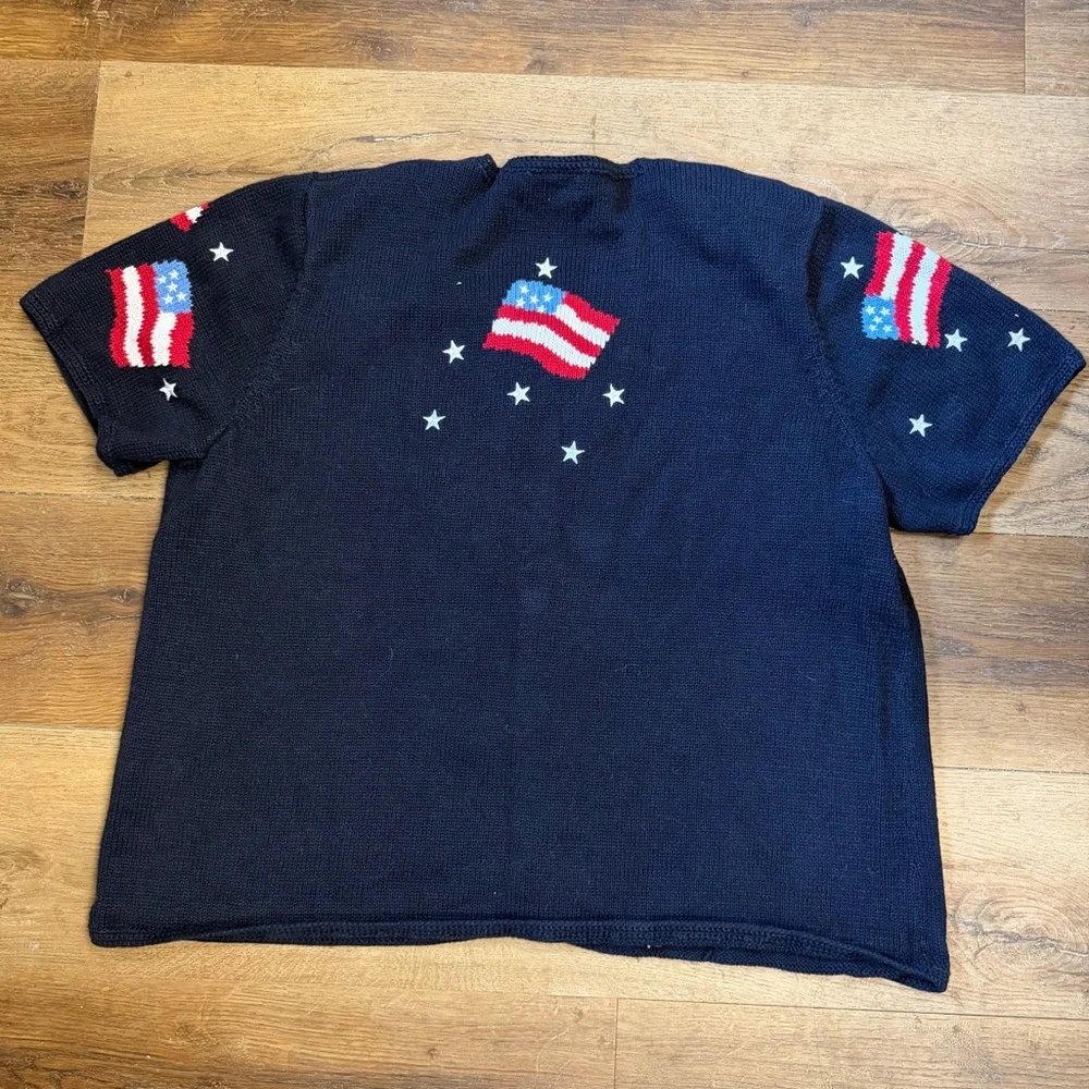 Vintage Y2K American Flag Cardigan Vintage Y2K Cardigan Fourth of July Sweater - Picture 2 of 10